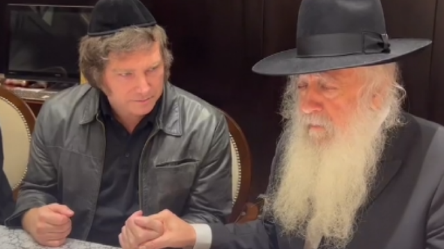 הרב  דוד פינטו עם הנשיא חאבייר מיליי